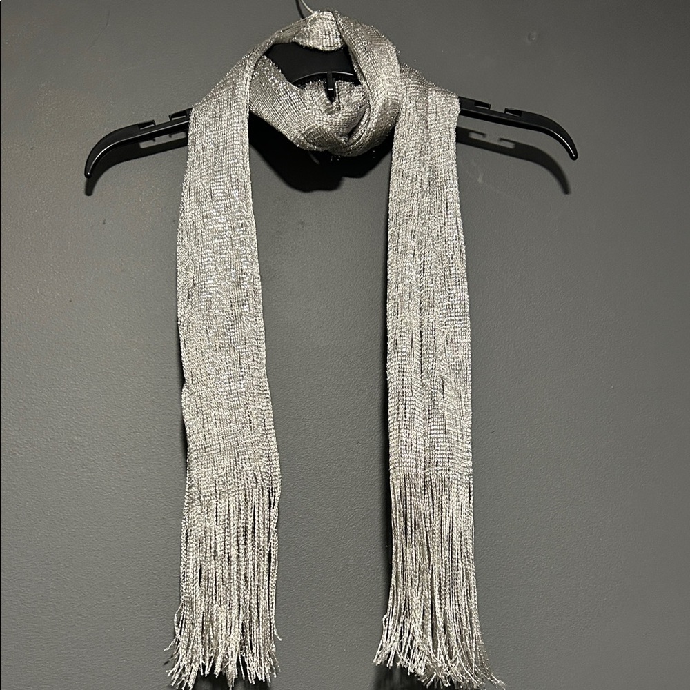 Source Unknown Shimmering Silver Scarf